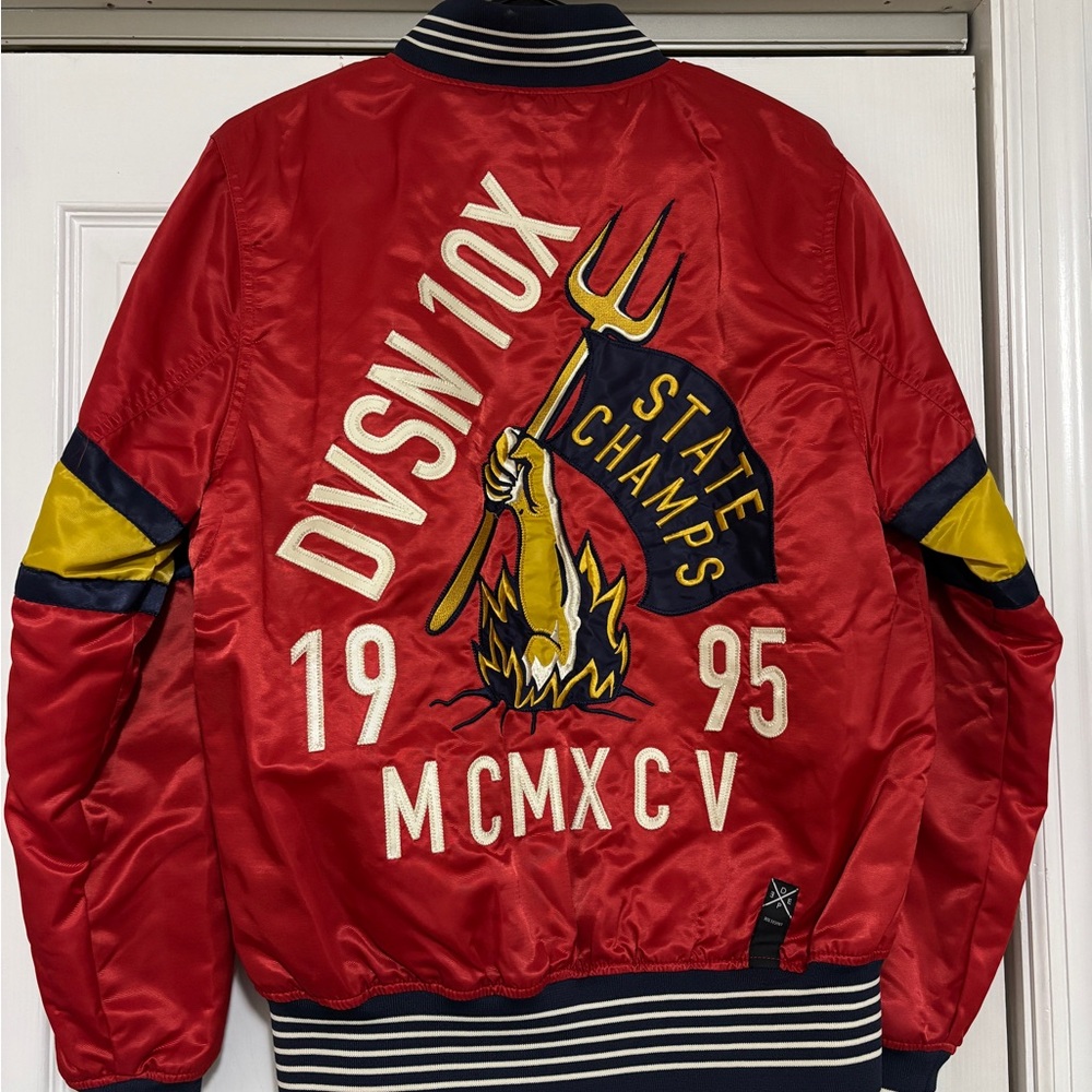 10.Deep Red and Yellow Varsity Jacket